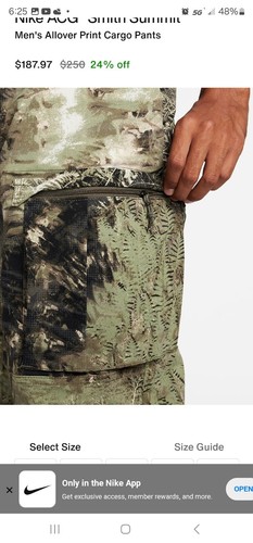 Nike ACG "Smith Summit"Men's Allover Print Cargo Pants Size Large (FB8199 386) - Picture 4 of 8