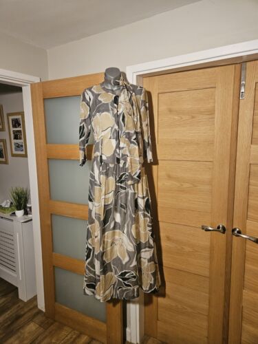 Splendido Maxi Abito Marella (Max Mara) Con Sciarpa Scollo Taglia UK 12 - Foto 8 di 11