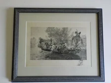 Antique,Original, Engraving, "The Last Sheaf" after Leloir, 1888, COA