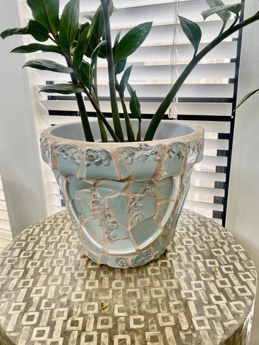 Handmade Mosaic Garden Planter Jardinere ~ Flower Pot ~ Pottery - Picture 6 of 8