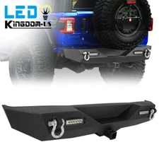 Off-Road Rear Bumper for 2018-2025 Jeep Wrangler JL & Unlimited w/ 2x LED Lights