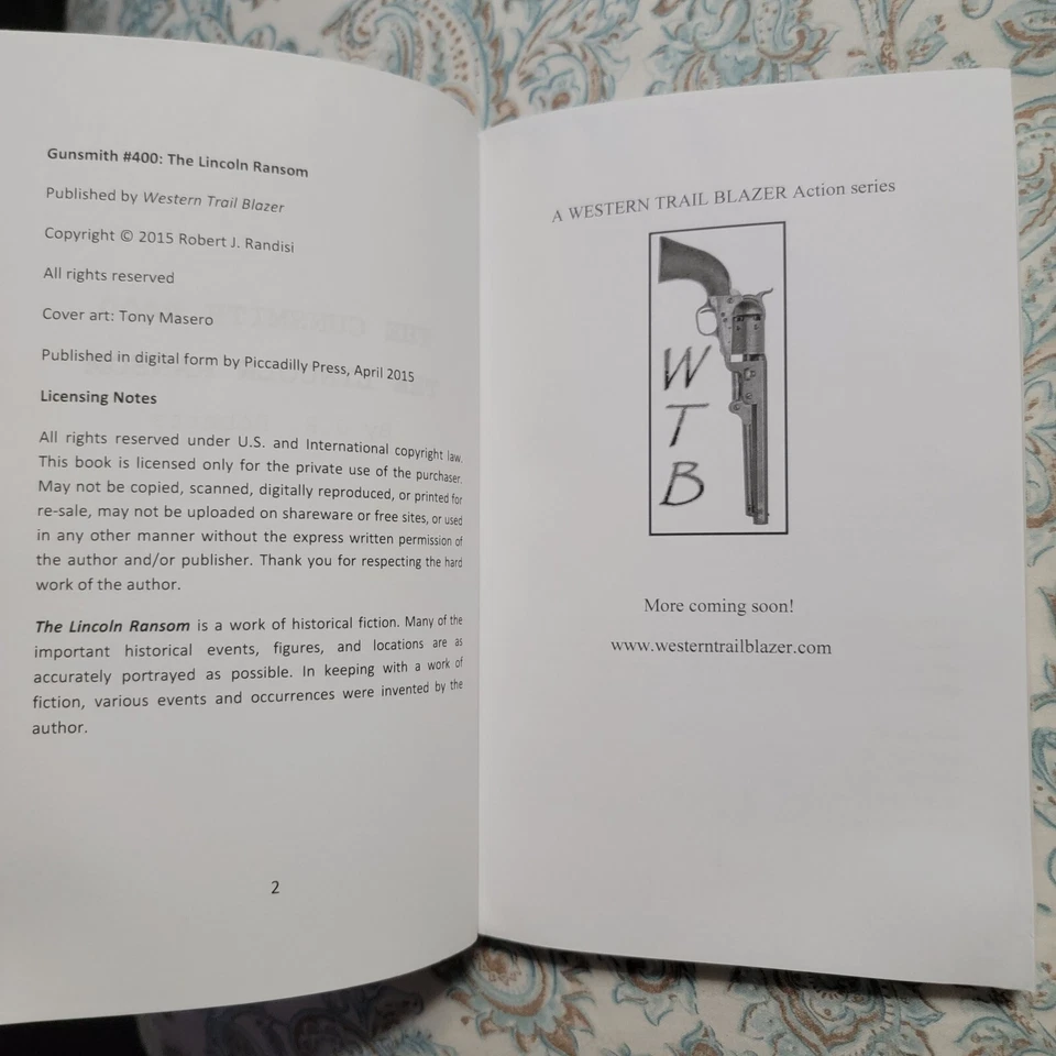 The Gunsmith #400 : the Lincoln Ransom by J. R. Roberts (2015, Paperback) - Image 3 of 3