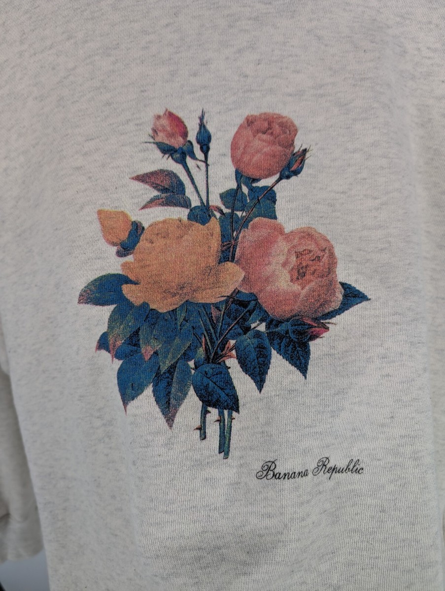 Banana Republic Vtg 80s 90s Rose Thorn Logo Graphic Sweatshirt M