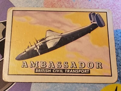 1952 Topps Wings #83 AMBASSADOR BRITISH CIVIL TRANSPORT