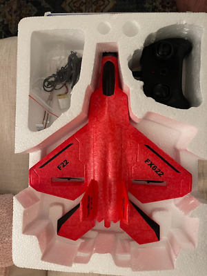 F-22 Beginner RC Airplane RTF 2 CH 2.4Ghz FX-622 Plane RED w/2