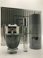 Paco Rabanne Invictus Men 3pc Cologne Spray 1.7 oz Travel Spray Deodorant Spray