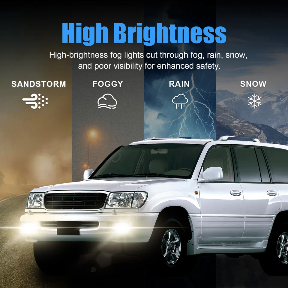 Luces antiniebla faros parachoques + cableado transparente para Toyota Land Cruiser 100 LC100 1998-2007 Foto 3 de 4