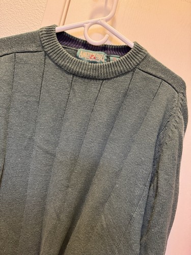 AMERICAN EAGLE SOFT GREEN COTTON KNIT CLASSIC WORK CASUAL SWEATER L - Bild 4 von 6