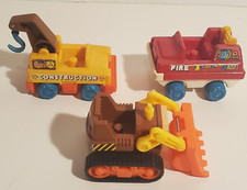 VINTAGE PLAYMATES PLASTIC CONSTRUCTION VEHICLE TRUCK  FIRE ENGINE LOT/3