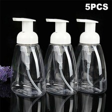 5PC Clear Gel Plastic Shower Foaming Bottle Soap Dispenser Liquid Pump Container