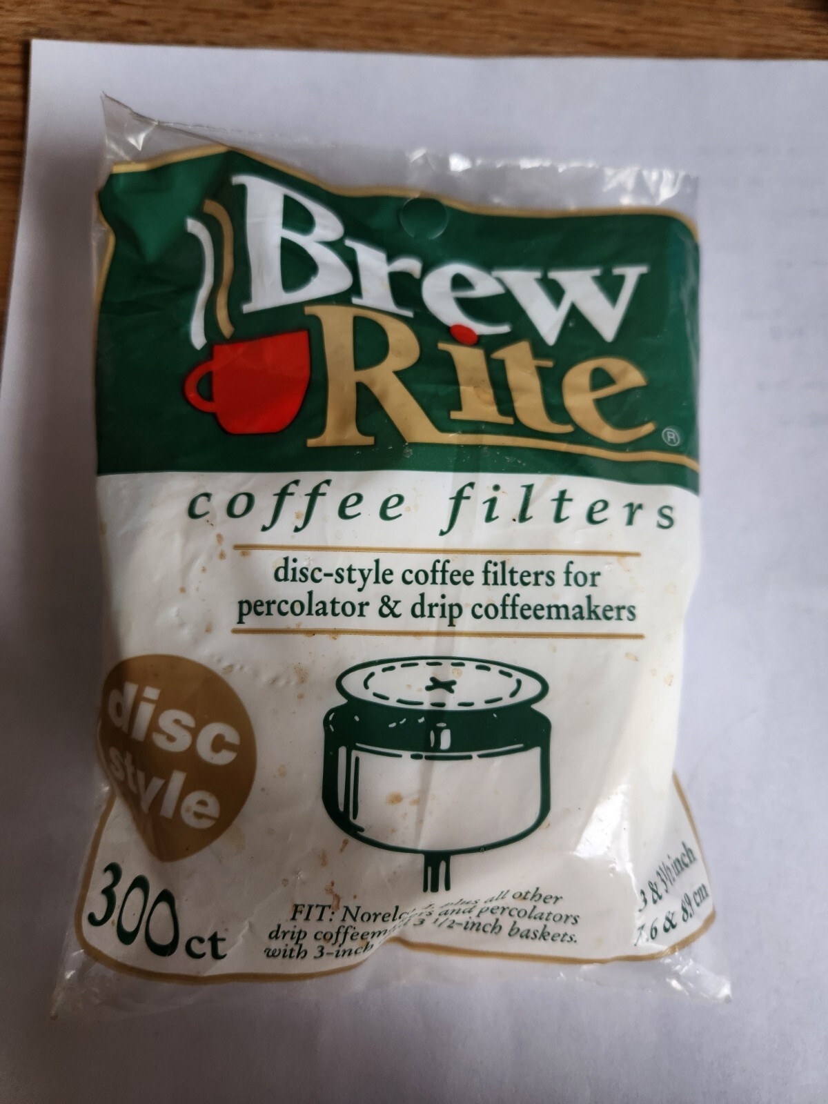3.5" BREW RITE Disc Coffee Filters for Melitta 628354 percolator
