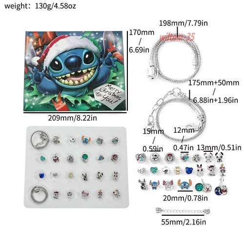 Christmas Advent 24 Days Countdown Calendar Bracelet Stitch Charm Beads Gift Hot - Picture 4 of 4