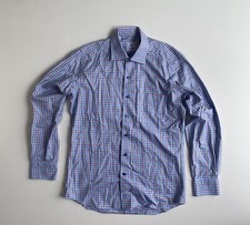 David Donahue Shirt Mens Medium Plaid Long Sleeve Button Up Casual Preppy
