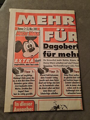 *** MICKY MAUS Extra Blatt 2 - 2000 Comic Zeitung ***
