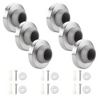 6pcs Concave Wall Door Bumper Stop Rubber Wall Mount Door stoppers Silver Gray