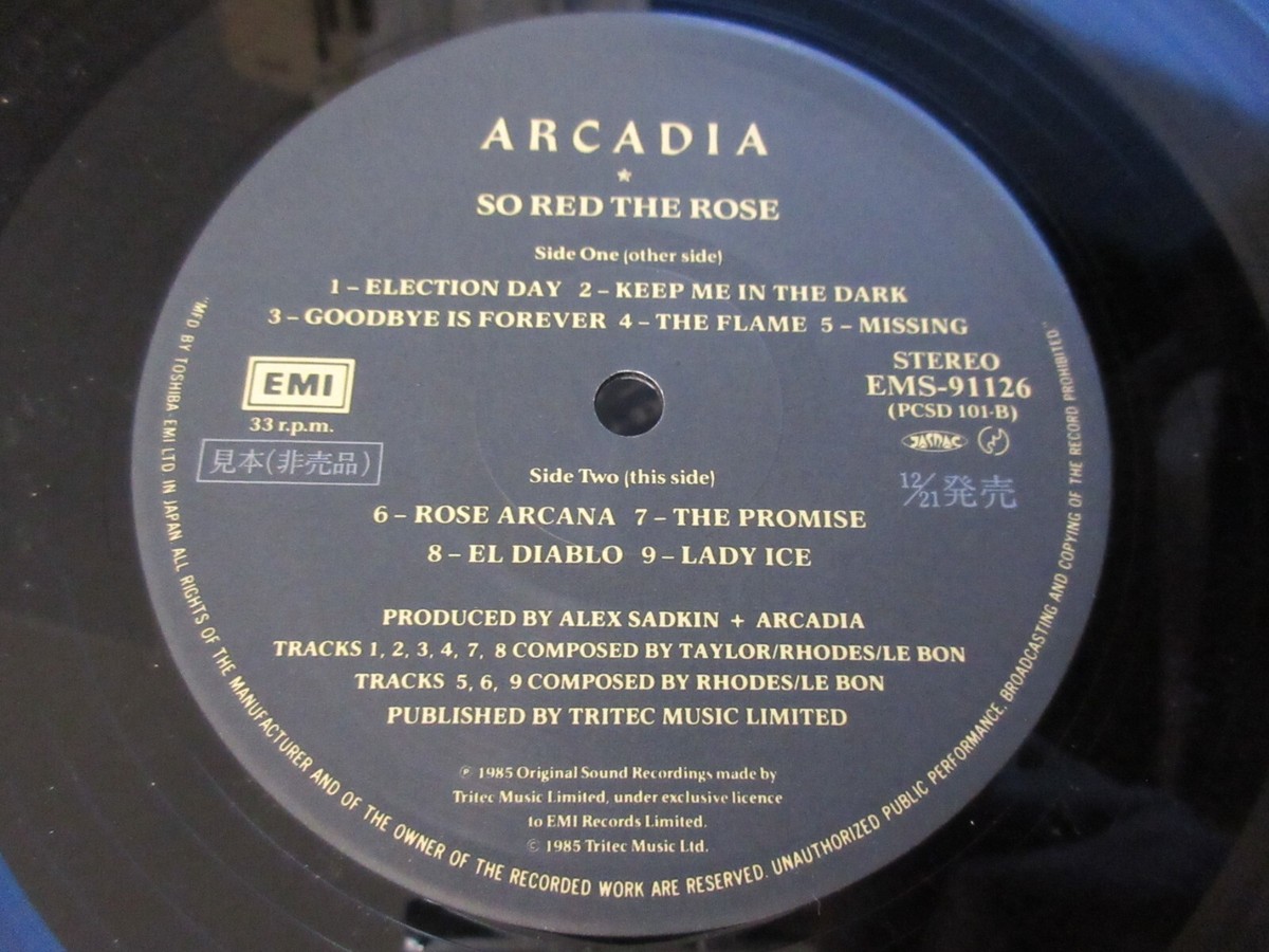 Arcadia So Red The Rose Japan Promo Vinyl LP w OBI EMS-91126 Duran