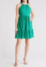 Green Lace Dress - Vince Camuto - Size 4 - Sleeveless Halter