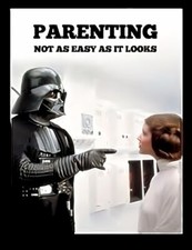 PARENTING NOT AS EASY AS IT LOOKS Darth Vader Princess Leia Star Wars MAGNET