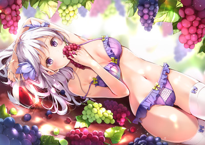 Anime girls digital art artwork portrait 2d purple eyes Custom Gaming Mat Desk