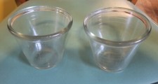 Vintage Hazel Atlas Clear Glass Measuring / Egg Beater Cup Matched Pair 16 oz