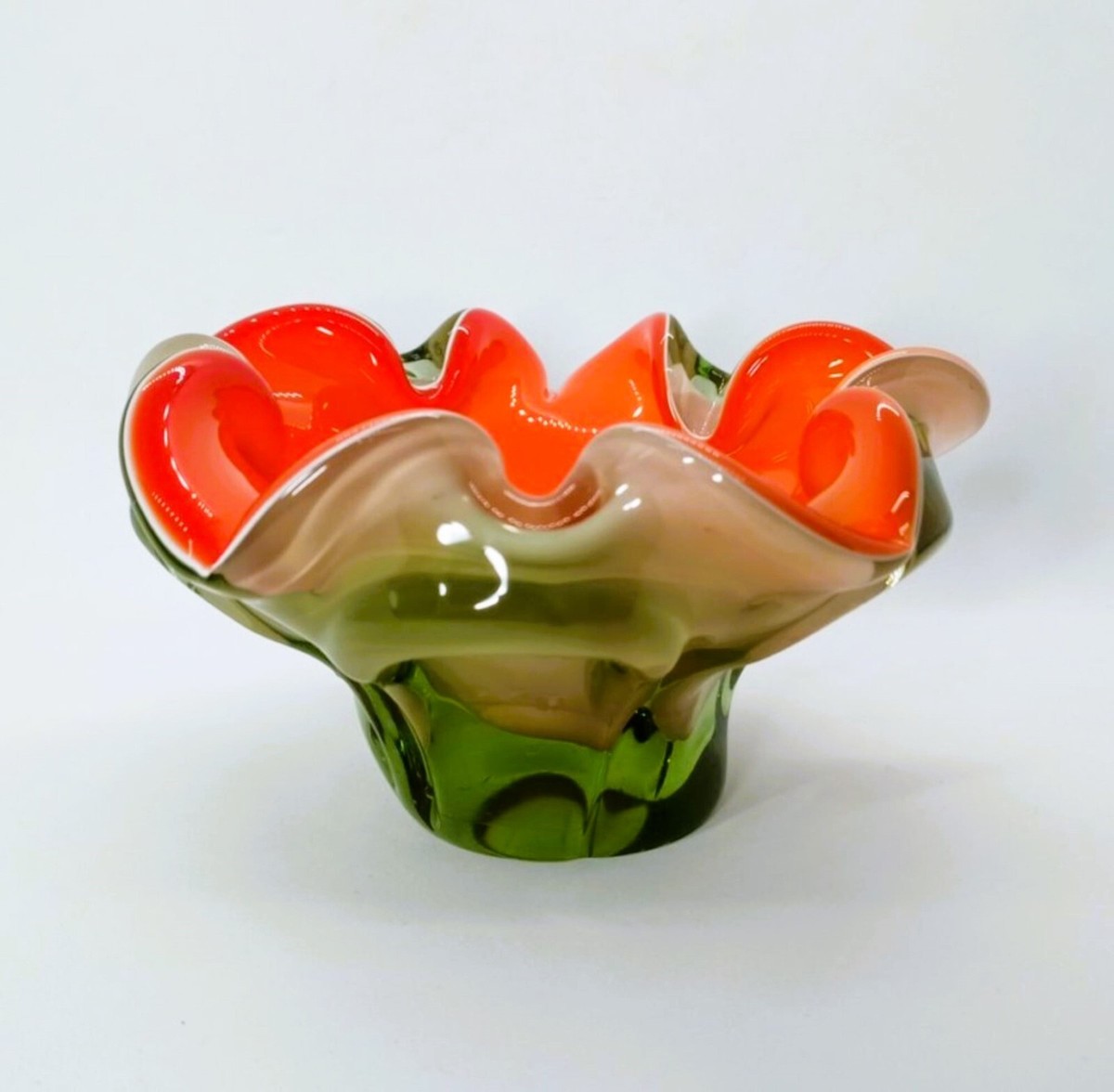 工芸品 FORNASA De MVRAN A L'INSEGNA DEL MORETO Vintage Fornasa De Murano l'Insegna Del Moreto White Inside