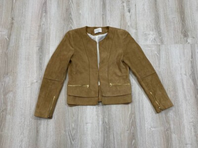 Womens leather jacket Sandro Paris Size 1 Color Brown