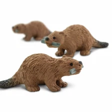 SAFARI LTD BEAVERS SET OF 25 GOOD LUCK MINIS! #100226! TINY 1" LONG! NEW!
