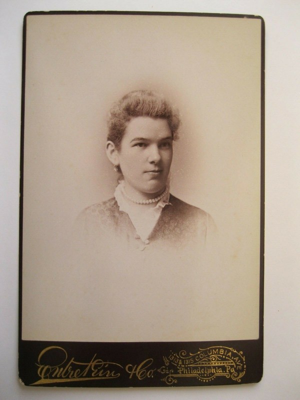 Antique Cabinet Card Photo Victorian Woman by Entretein from Philadelphia, PA.