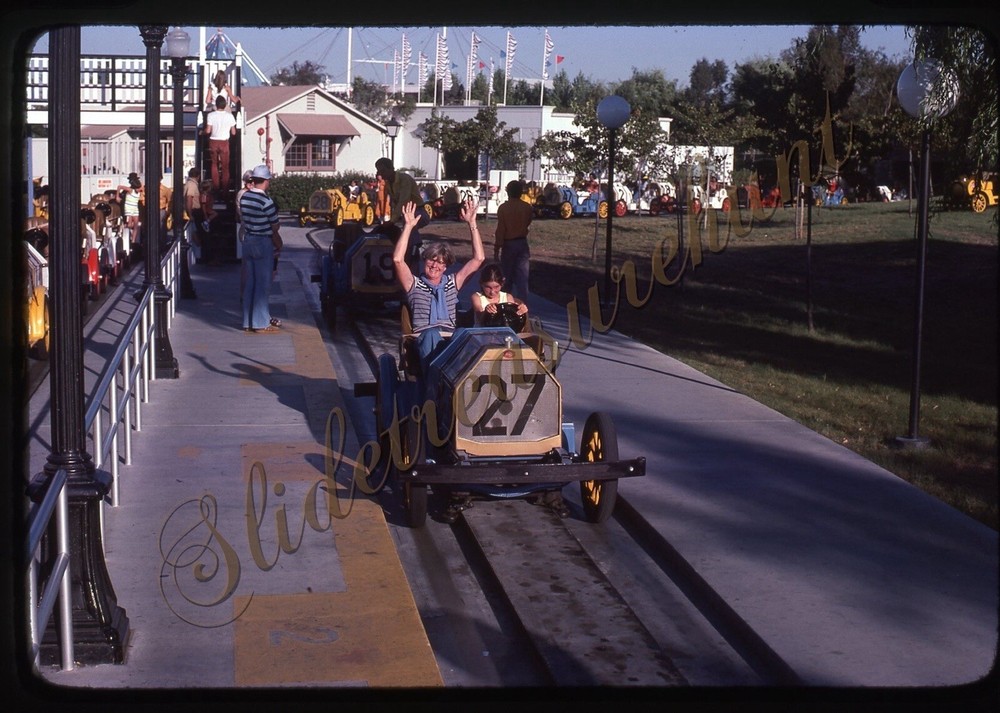 Great America Park Barney Race Track Car California 35mm Slide 1970s Amusement
