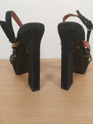 JEFFREY CAMPBELL Ibiza Last Ankle Strap Shoes Block Heel BNWOB Size UK 4 / EU 37 - Picture 7 of 11