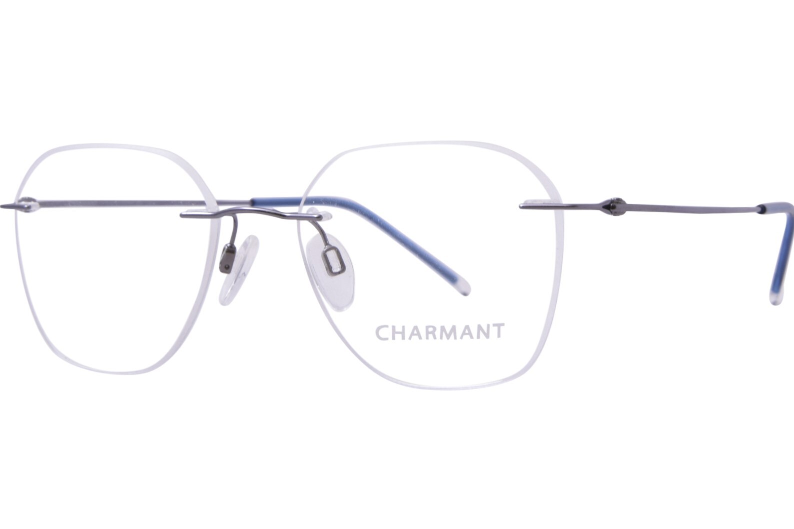 Женские титановые очки Charmant 16705 круглой формы без оправы