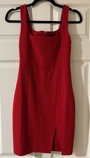 Windsor Women Cocktail Red Short Dress With Slit Timeless Size S New With Tag