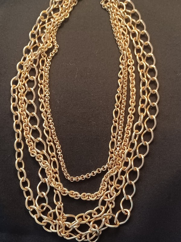 Multi Strand Necklace Goldplated Erwin Pearl Designer 19 Inches 