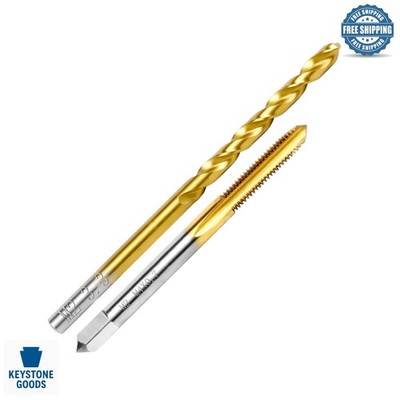 M2 HSS Titanium-Coated Drill & Tap Kit for Metal - 2pcs