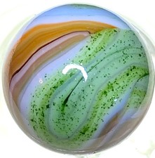 DAS/JABO AMAZING CARMALIZED AVENTURINE OXBLOOD-LASH SWIRLED SHOOTER .69" M460