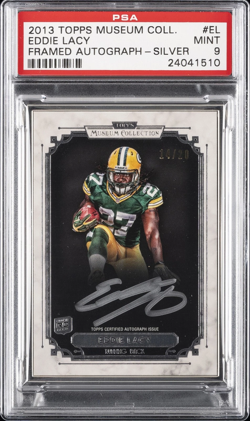 Eddie Lacy Topps Museum Collection Framed Autograph #EL Silver