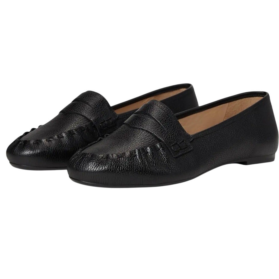 Bernardo Womens Sage Flats US 8.5 M Black Leather Slip On NIB