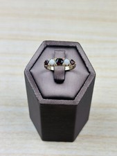 9ct gold garnet and opal ring , Vintage And Hallmarked