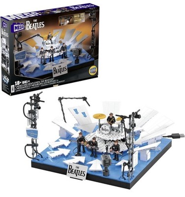 MEGA The Beatles Building Set with 681 Pieces, 4 Poseable Action Figures