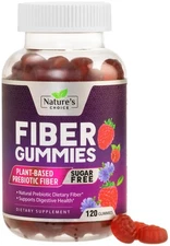 Sugar Free Fiber Gummies for Adults, Daily Prebiotic Natural Soluble Fiber Suppl