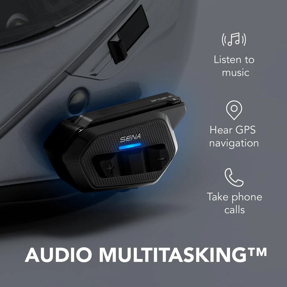 Sistema de comunicación de malla de bajo perfil para motocicleta Sena Spider RT1 - Paquete individual Foto 3 de 4