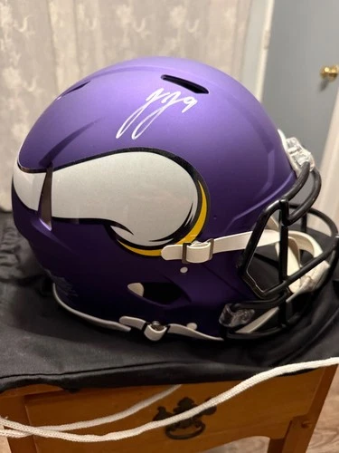 JJ Mccarthy Full Size Authentic Helmet AND Daunte Culpepper Mini Signed Helmet