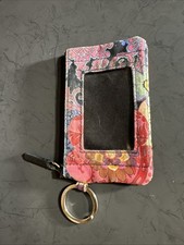 Vera Bradley Floral Zip ID Case with Key Ring