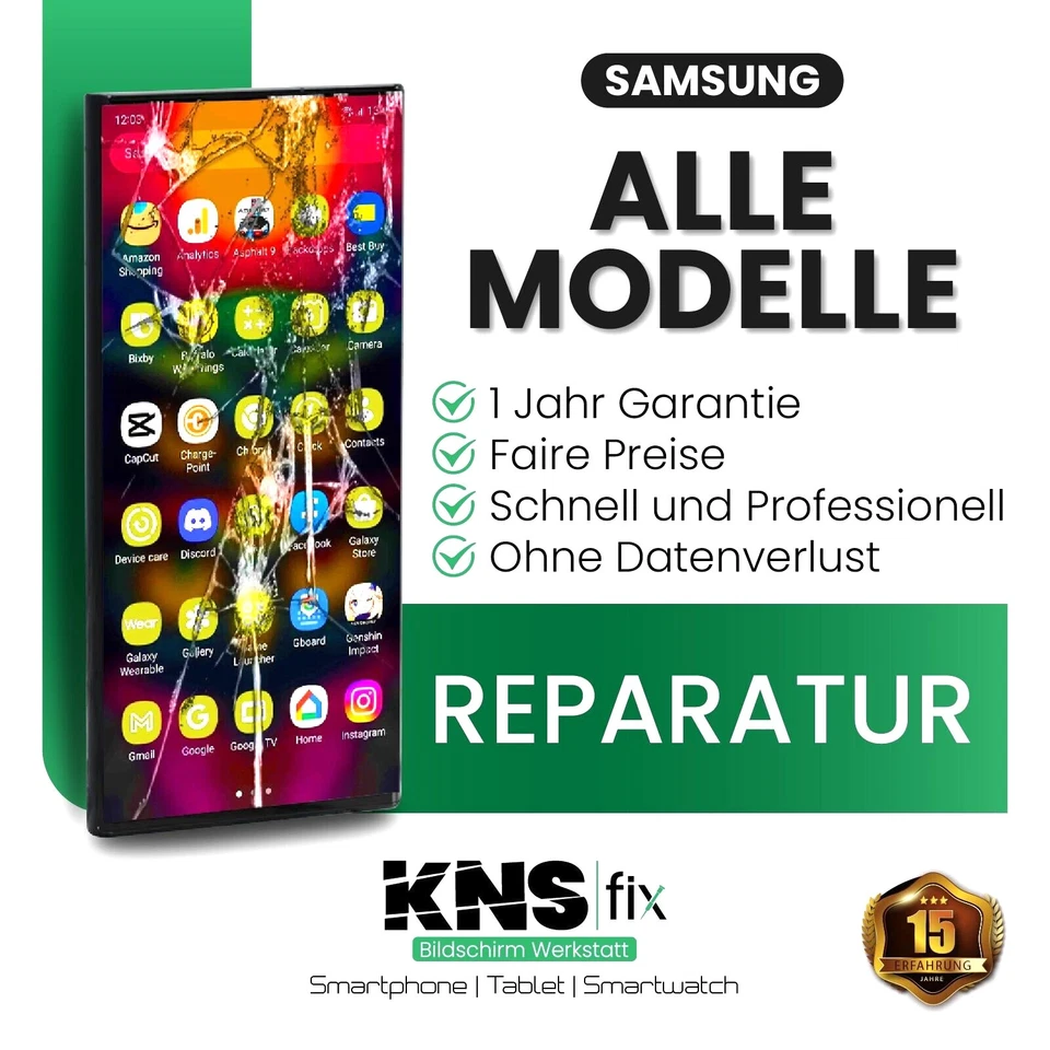 Samsung (S6 bis S26 Ultra) Frontglas Reparatur Displayglas Tausch ✅ 24 Stunden - Bild 1 von 4