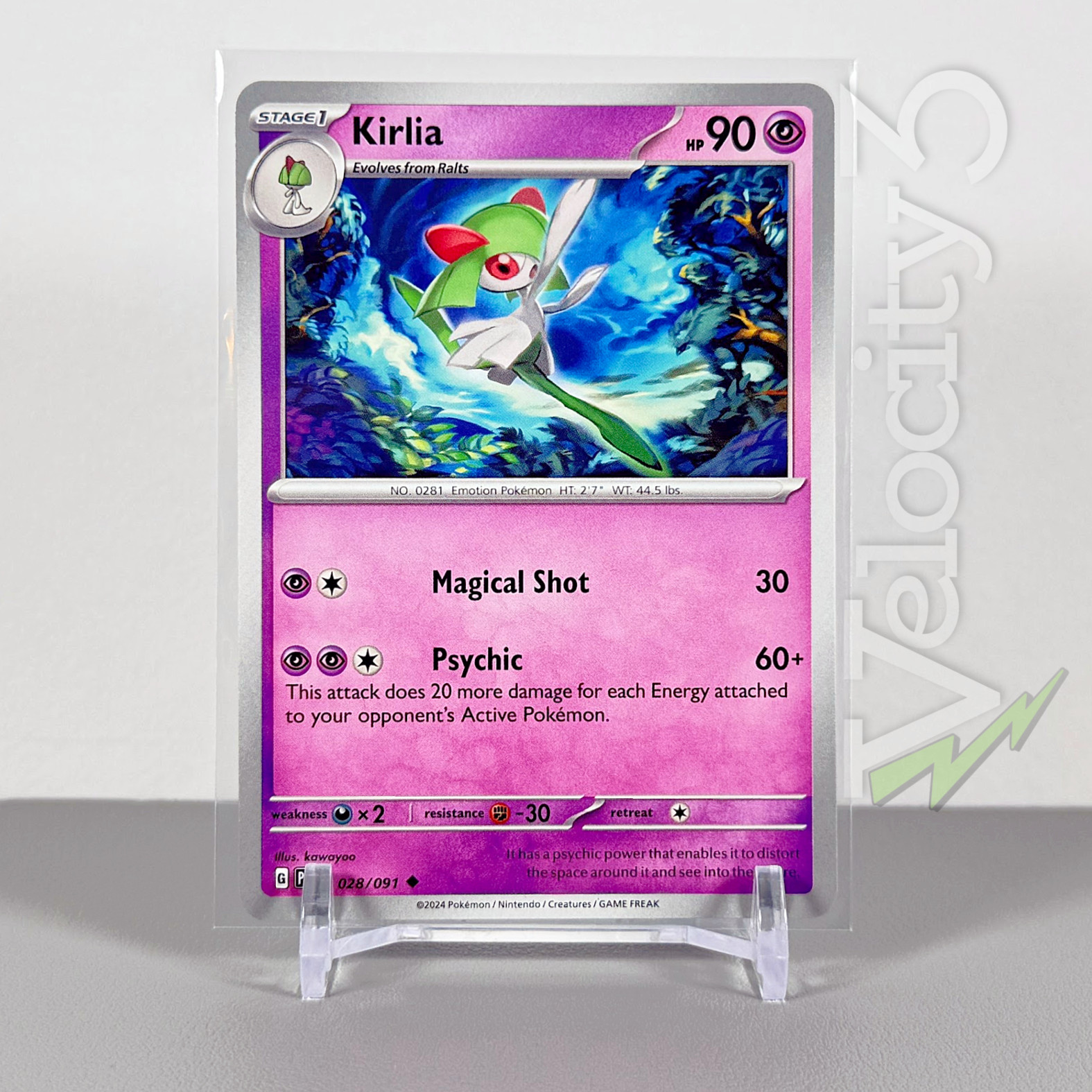 Pokemon TCG Card - Kirlia 28/91 Uncommon | 2024 Paldean Fates | NM/Mint