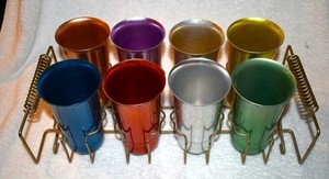 Viintage Kromex Aluminum Tumblers & Caddy Set