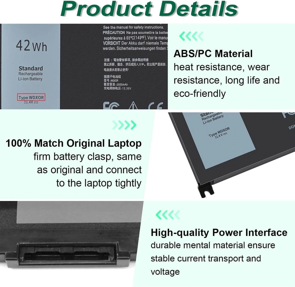 42Wh Battery for Dell Inspiron 14 3000 5000 Series 3480 3482 5468 5480 5481 5482 - Image 4 of 4