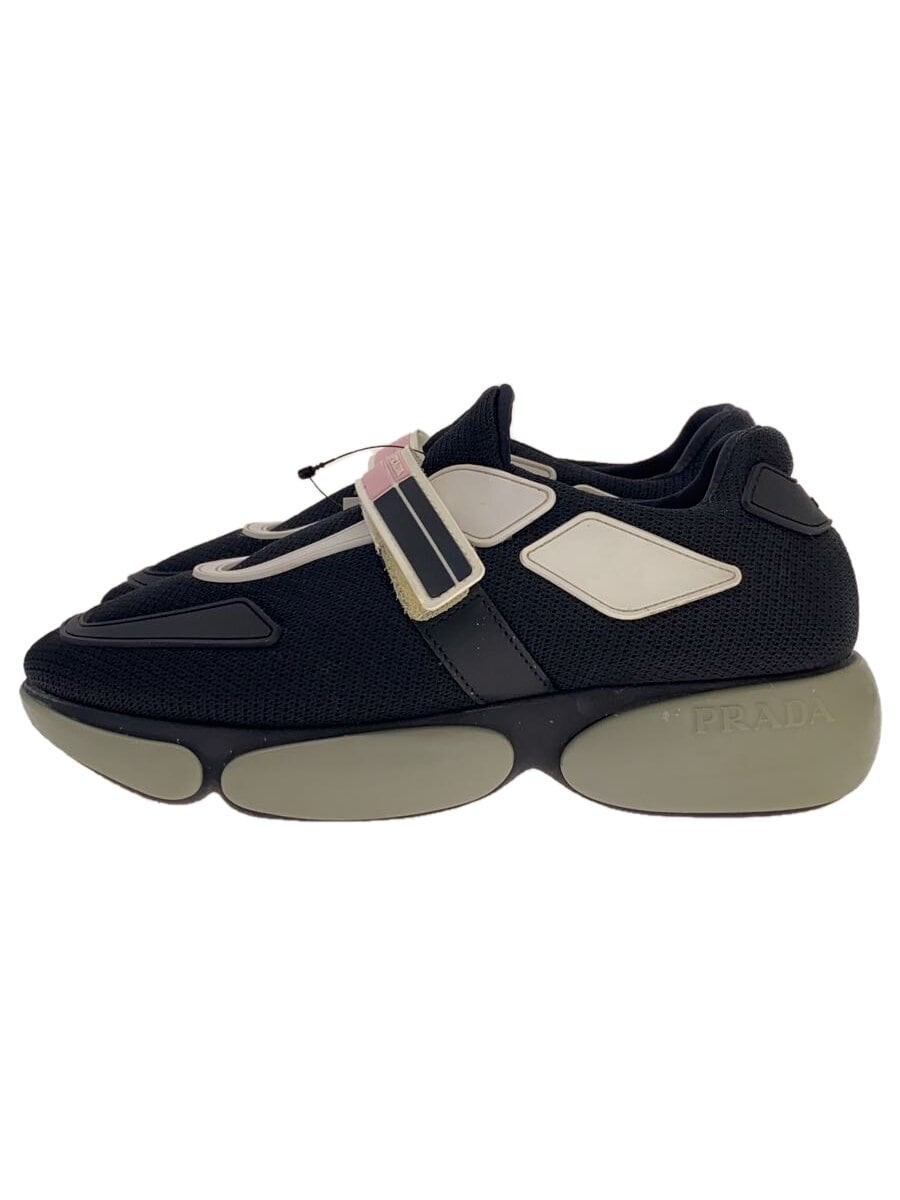 PRADA black low-top sneakers in size 36.5