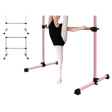 4FT Pink Solid Wood Ballet Barre With Adjusta...
