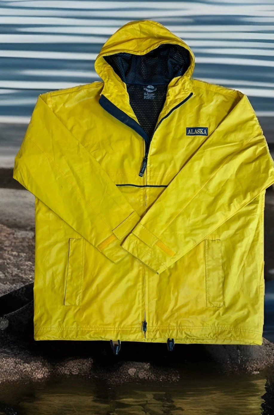 ALASKA Charles River Fishing Rain Jacket Waterproof Yellow XL Boat Travel